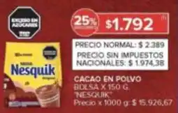 Carrefour Nestlé nesquik cacao en polvo bolsa oferta