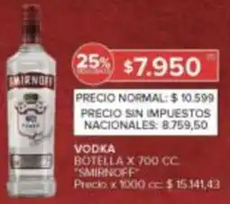 Carrefour Smirnoff vodka botella oferta