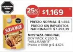 Carrefour Hellmann's mostaza original doy pack oferta