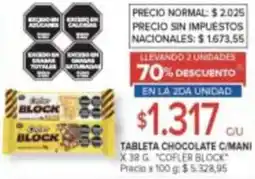 Carrefour Cofler block tableta chocolate c/mani oferta