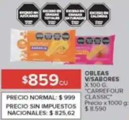 Carrefour Carrefour classic obleas v/sabores oferta
