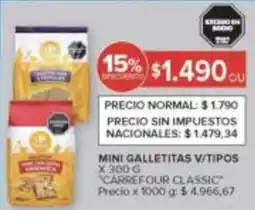 Carrefour Carrefour classic mini galletitas v/tipos oferta