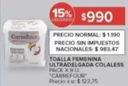 Carrefour Carrefour toalla femenina ultradelgada colaless pack oferta