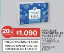 Carrefour Carrefour soft pañuelos descartables pocket pack oferta