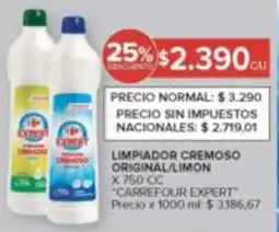 Carrefour Carrefour expert limpiador cremoso original/limon oferta