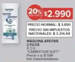 Carrefour Carrefour soft máquina afeitar 2 filos oferta