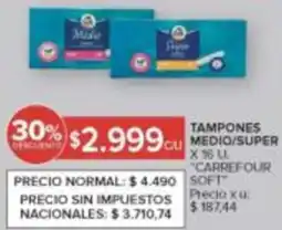 Carrefour Carrefour soft tampones medio/super oferta