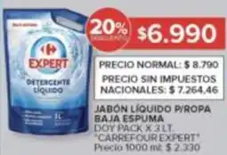 Carrefour Carrefour expert jabon liquido p/ropa baja espuma doy pack oferta