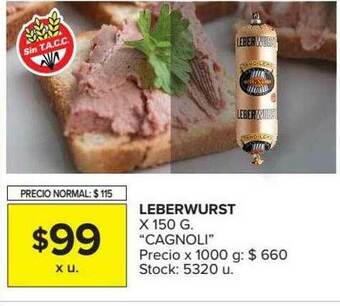 Carrefour Market Leberwurst Cagnoli oferta