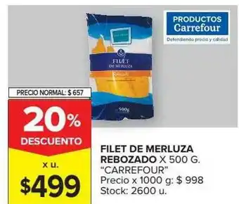 Carrefour Market Filet De Merluza Rebozado Carrefour 20% Descuento oferta