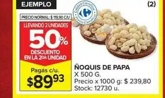 Carrefour Market ñoquis De Papa Llevando 2 Unidades 50% Descuento En La 2da Unidad oferta