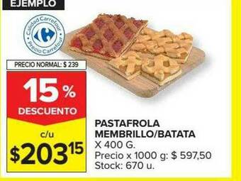 Carrefour Market Pastafrola Membrillo Batata 15% Descuento oferta