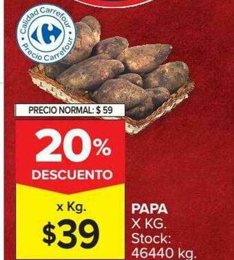 Carrefour Market Papa 20% Descuento oferta