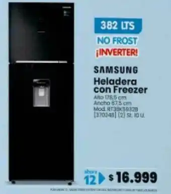 Trabuco Hogar Samsung Heladera Con Freezer 382 Lts oferta