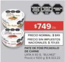 Carrefour Bulnez pate de foie/picadillo de carne oferta