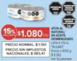 Carrefour Bulnez atún al natural/en acelite descremenuzado lata oferta