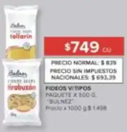 Carrefour Bulnez parquets fideos/tipos oferta