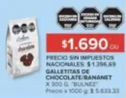 Carrefour Bulnez galletitas de chocolate bananet oferta