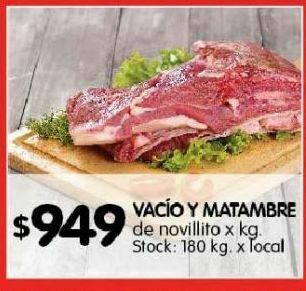 Disco Vacio y matambre de novillito x kg oferta