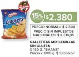 Carrefour Smams galletitas mix semillas sin gluten oferta