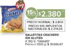 Carrefour Smams galletitas crackers sin gluten oferta