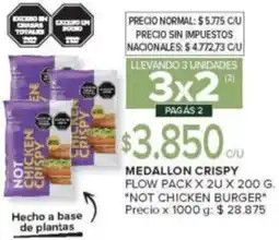 Carrefour Not chicken burger medallon crispy flow pack oferta