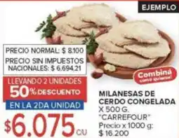 Carrefour Carrefour milanesas de cerdo congelada oferta