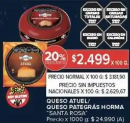 Carrefour Santa rosa queso atuel/ queso pategrás horma oferta