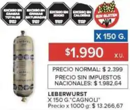 Carrefour Cagnoli leberwurst oferta