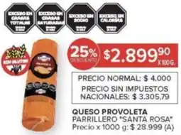 Carrefour Santa rosa queso provoleta parrillero oferta