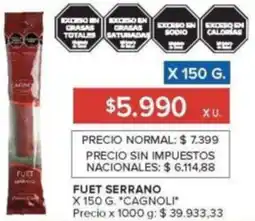Carrefour Cagnoli fuet serrano oferta