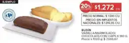 Carrefour Budín vainilla/marmolado chocolate/con chips oferta