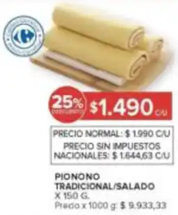Carrefour Pionono tradicional/salado oferta