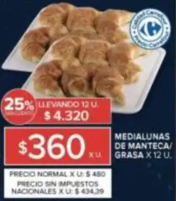 Carrefour Medialunas de manteca grasa oferta