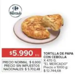 Carrefour El mercado tortilla de papa con cebolla oferta