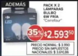 Carrefour Carrefour lamparas bulbo 6w fria oferta
