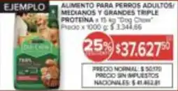 Carrefour Dog chow alimento para perros adultos medianos y grandes triple proteina oferta