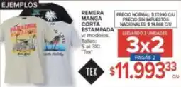 Carrefour Remera manga corta estampada w modelos. oferta