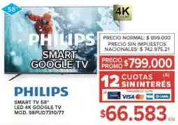 Carrefour Philips smart tv 58" oferta