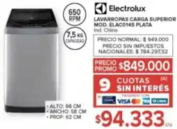 Carrefour Electrolux lavarropas carga superior oferta