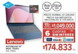 Carrefour Lenovo notebook 15" oferta
