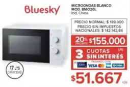 Carrefour Bluesky microondas blanco oferta