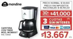 Carrefour Mandine cafetera con timer oferta