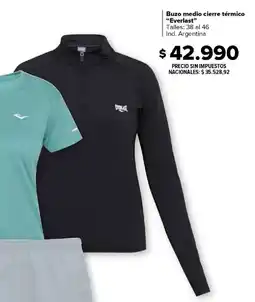 Carrefour Everlast buzo medio cierre térmico oferta