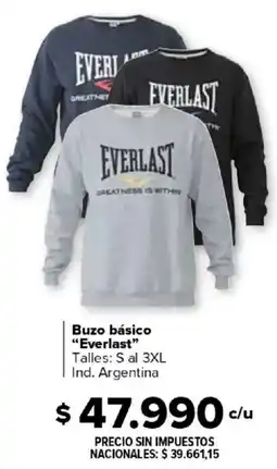 Carrefour Everlast buzo básico oferta
