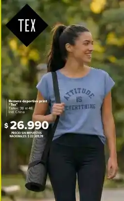 Carrefour Tex remera deportiva print oferta