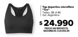 Carrefour Tex top deportivo microfibra oferta