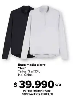 Carrefour Tex buzo medio cierre oferta