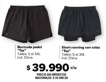 Tex bermuda padel