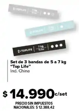 Carrefour Top life set de 3 bandas oferta